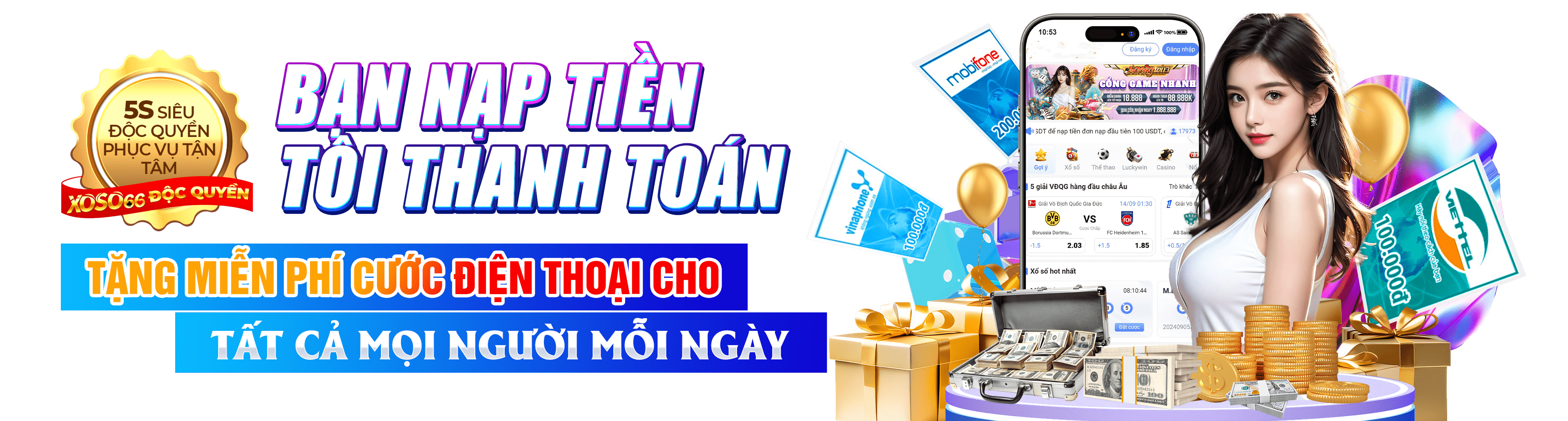 Hình ảnh quảng cáo của 95vn hiển thị nền tảng và các lợi ích